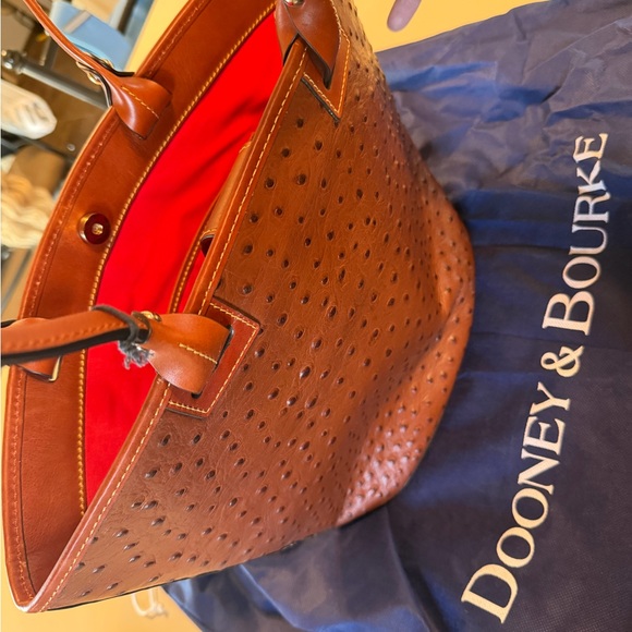 Dooney & Bourke Textured Brown Leather Bag - Picture 7 of 9